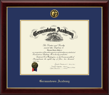 Germantown Academy diploma frame - Gold Engraved Medallion Diploma Frame in Gallery