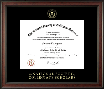 The National Society of Collegiate Scholars certificate frame - Gold Embossed Certificate Frame in Studio