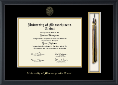University of Massachusetts Global diploma frame - Tassel & Cord Diploma Frame in Obsidian