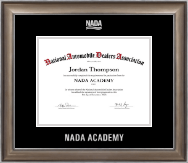 National Automobile Dealers Association certificate frame - Silver Embossed NADA Certificate Frame in Easton