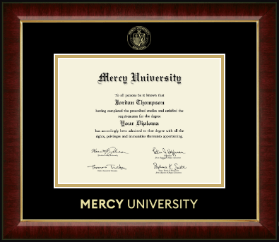 Mercy University diploma frame - Gold Embossed Diploma Frame in Murano