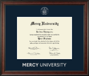 Mercy University diploma frame - Silver Embossed Diploma Frame in Studio