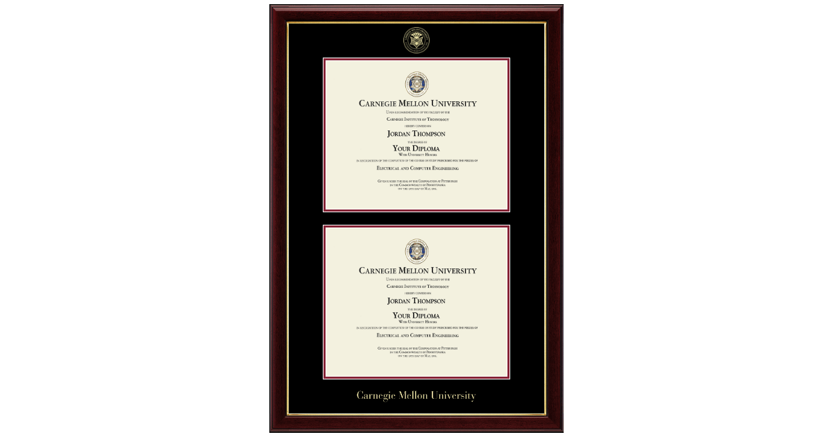 Double Diploma Frame in Gallery Carnegie Mellon University - Item ...