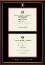 Carnegie Mellon University diploma frame - Double Diploma Frame in Gallery