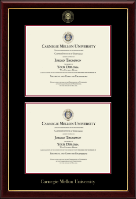 Carnegie Mellon University diploma frame - Double Diploma Frame in Gallery