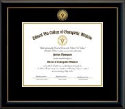 Edward Via College of Osteopathic Medicine diploma frame - Gold Engraved Medallion Diploma Frame in Onyx Gold