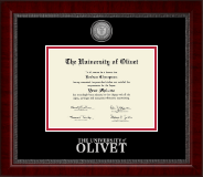 The University of Olivet diploma frame - Silver Engraved Medallion Diploma Frame in Sutton