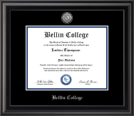 Bellin College diploma frame - Silver Engraved Medallion Diploma Frame in Midnight