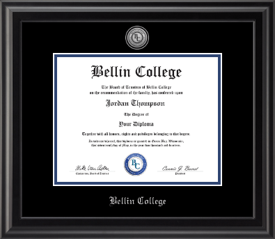 Bellin College diploma frame - Silver Engraved Medallion Diploma Frame in Midnight