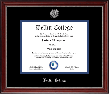 Bellin College diploma frame - Silver Engraved Medallion Diploma Frame in Kensington Silver