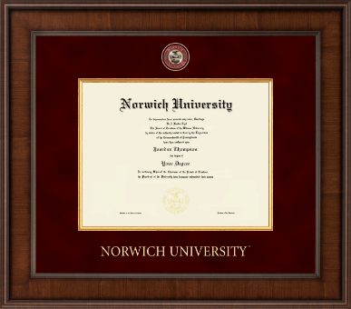 Norwich University diploma frame - Presidential Masterpiece Diploma Frame in Madison