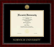 Norwich University diploma frame - Gold Engraved Medallion Diploma Frame in Sutton