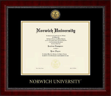 Norwich University diploma frame - Gold Engraved Medallion Diploma Frame in Sutton