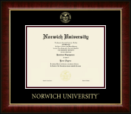 Norwich University diploma frame - Gold Embossed Diploma Frame in Murano