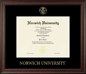 Norwich University diploma frame - Gold Embossed Diploma Frame in Studio