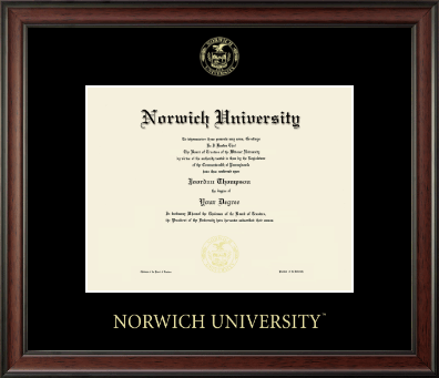 Norwich University diploma frame - Gold Embossed Diploma Frame in Studio
