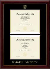 Norwich University diploma frame - Double Diploma Frame in Gallery