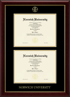 Norwich University diploma frame - Double Diploma Frame in Gallery