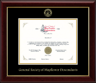 The Mayflower Society certificate frame - Gold Embossed Certificate Frame in Gallery