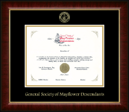 The Mayflower Society certificate frame - Gold Embossed Certificate Frame in Murano