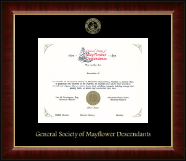 The Mayflower Society certificate frame - Gold Embossed Certificate Frame in Murano