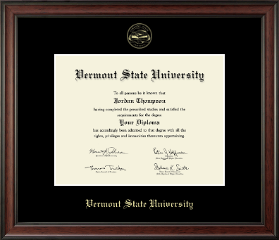 Vermont State University diploma frame - Gold Embossed Diploma Frame in Studio