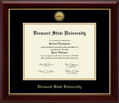 Vermont State University diploma frame - Gold Engraved Medallion Diploma Frame in Gallery