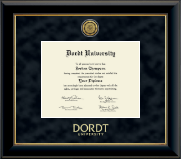 Dordt University diploma frame - Gold Engraved Medallion Diploma Frame in Onyx Gold