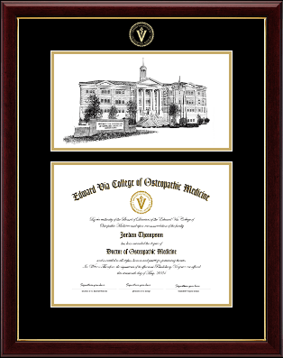 Edward Via College of Osteopathic Medicine diploma frame - VCOM Auburn Campus Scene Diploma Frame in Gallery