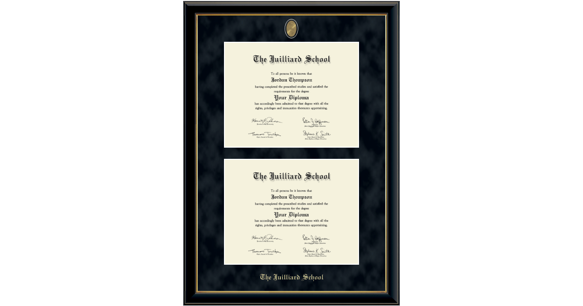 Double Masterpiece Diploma Frame in Onyx Gold The Juilliard