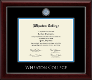 Wheaton College in Massachusetts diploma frame - Masterpiece Medallion Diploma Frame in Gallery Silver
