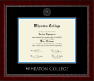 Wheaton College in Massachusetts diploma frame - Silver Embossed Diploma Frame in Sutton