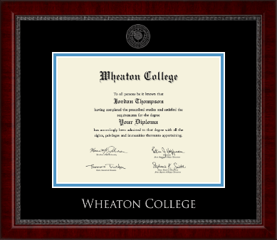 Wheaton College in Massachusetts diploma frame - Silver Embossed Diploma Frame in Sutton