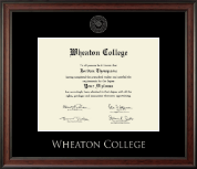 Wheaton College in Massachusetts diploma frame - Silver Embossed Diploma Frame in Studio