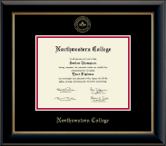 Northwestern College of Iowa diploma frame - Gold Embossed Diploma Frame in Onyx Gold