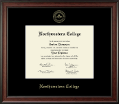 Northwestern College of Iowa diploma frame - Gold Embossed Diploma Frame in Studio