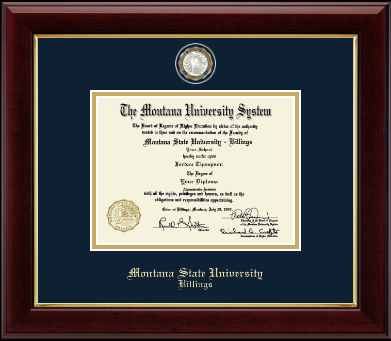 Montana State University Billings diploma frame - Masterpiece Medallion Diploma Frame in Gallery