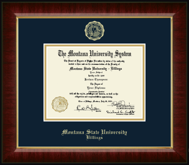 Montana State University Billings diploma frame - Gold Embossed Diploma Frame in Murano