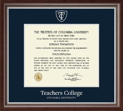 Columbia University diploma frame - Silver Embossed Diploma Frame in Devonshire
