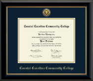Coastal  Carolina Community College diploma frame - Gold Engraved Medallion Diploma Frame in Onyx Gold