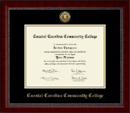Coastal  Carolina Community College diploma frame - Gold Engraved Medallion Diploma Frame in Sutton