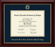 Coastal  Carolina Community College diploma frame - Gold Embossed Diploma Frame in Gallery