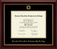 Coastal  Carolina Community College diploma frame - Gold Embossed Diploma Frame in Gallery