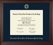 Coastal  Carolina Community College diploma frame - Gold Embossed Diploma Frame in Studio