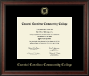 Coastal  Carolina Community College diploma frame - Gold Embossed Diploma Frame in Studio