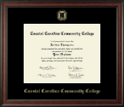 Coastal Carolina Community College diploma frame - Gold Embossed Diploma Frame in Studio