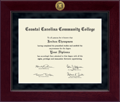 Coastal  Carolina Community College diploma frame - Millennium Diploma Frame in Cordova