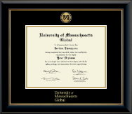 University of Massachusetts Global diploma frame - Gold Engraved Medallion Diploma Frame in Onyx Gold