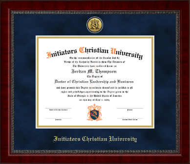 Initiators Christian diploma frame - Gold Engraved Medallion Diploma Frame in Sutton