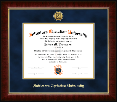 Initiators Christian diploma frame - Gold Engraved Medallion Diploma Frame in Murano